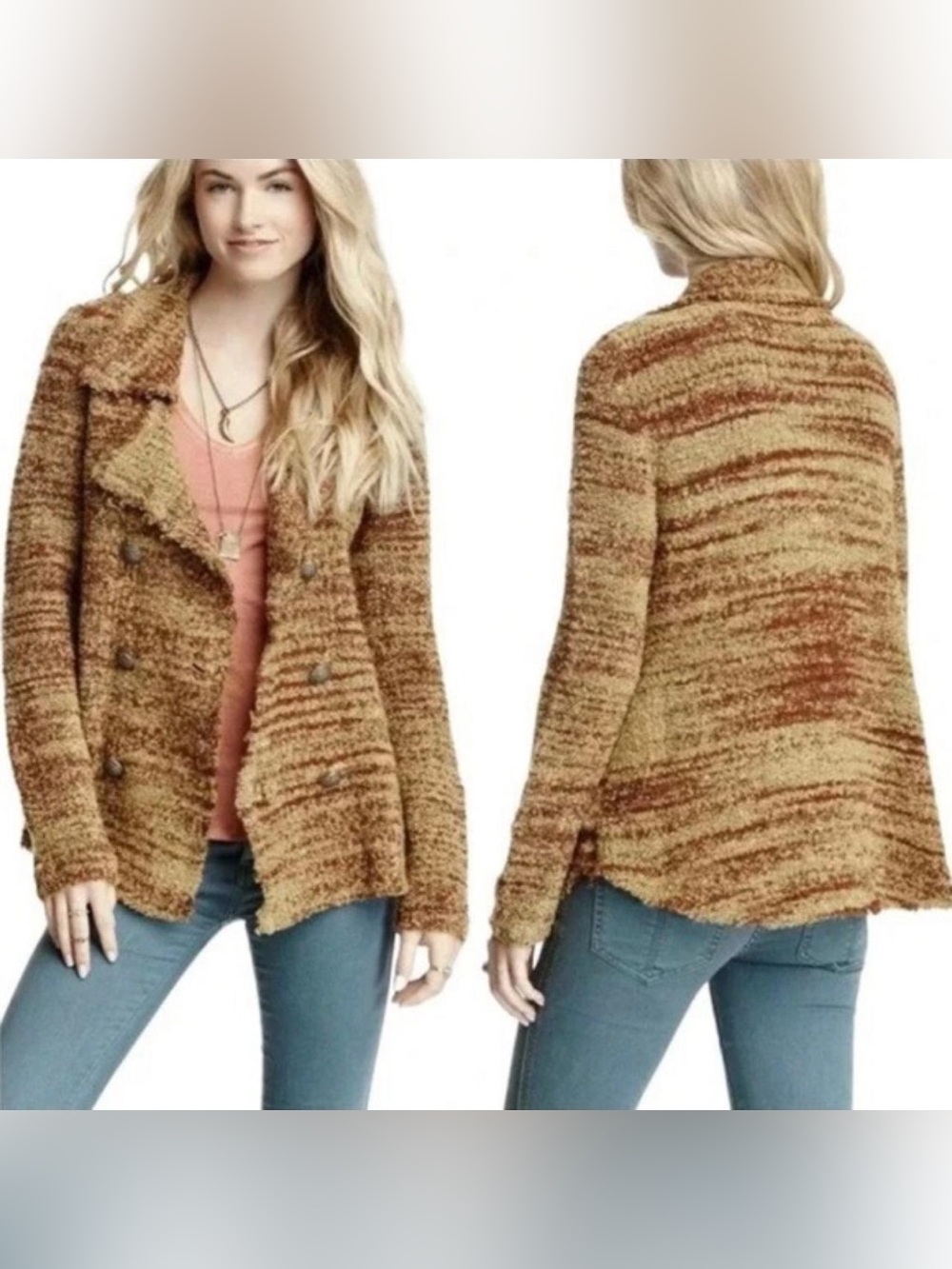 Free People Zebra Yarn Cardigan